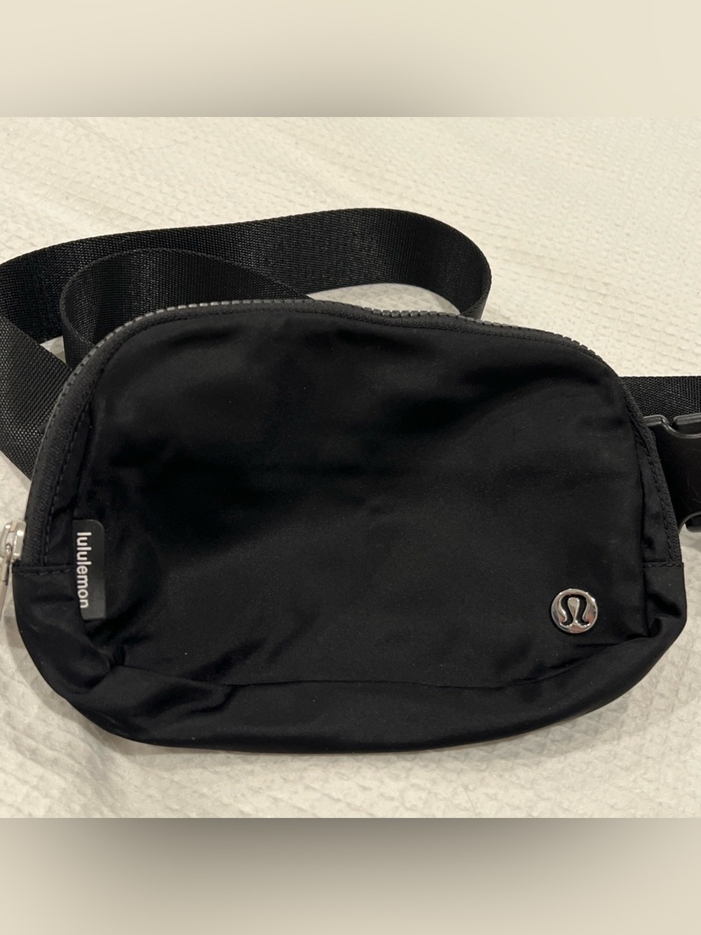 lululemon athletica Black Waist/Crossbody Bag with Silver Logo